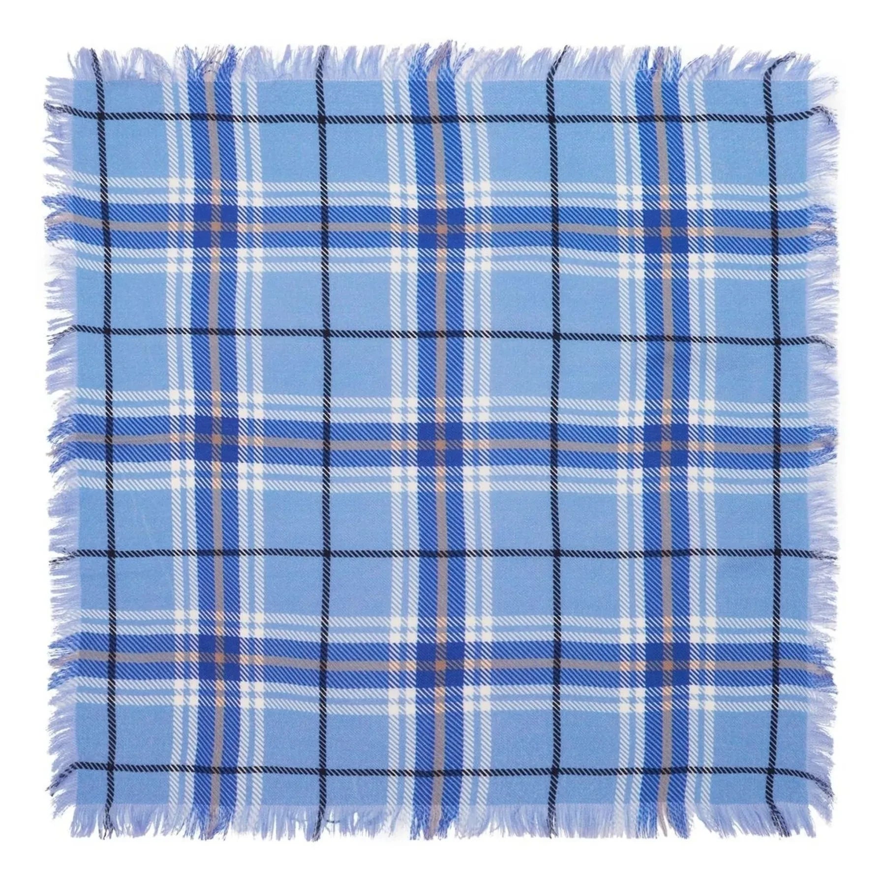 Bompard - Mini Bufanda de Cachemira de Cuadros Pequeños | Azul