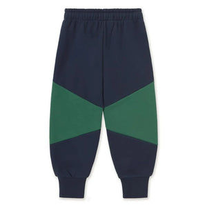 Tinycottons - Pantalones deportivos de algodón orgánico con bloques de color | Azul marino