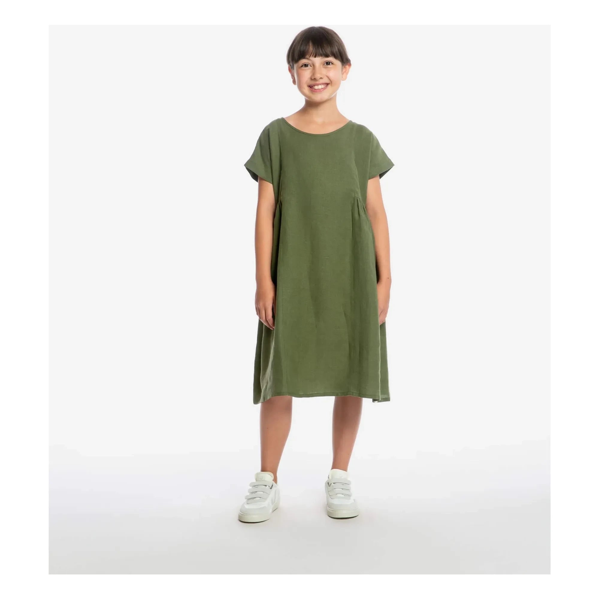 Matona - Vestido Midi de Lino en Caja | Oliva
