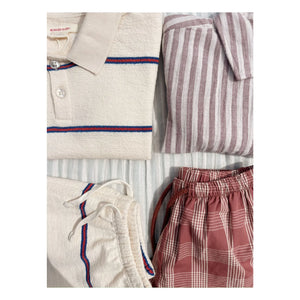 Konges Sløjd - Camisa de algodón orgánico a rayas Ely | Rojo