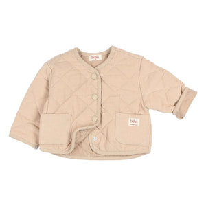 Búho - Chaqueta acolchada de algodón orgánico de terciopelo | Arena