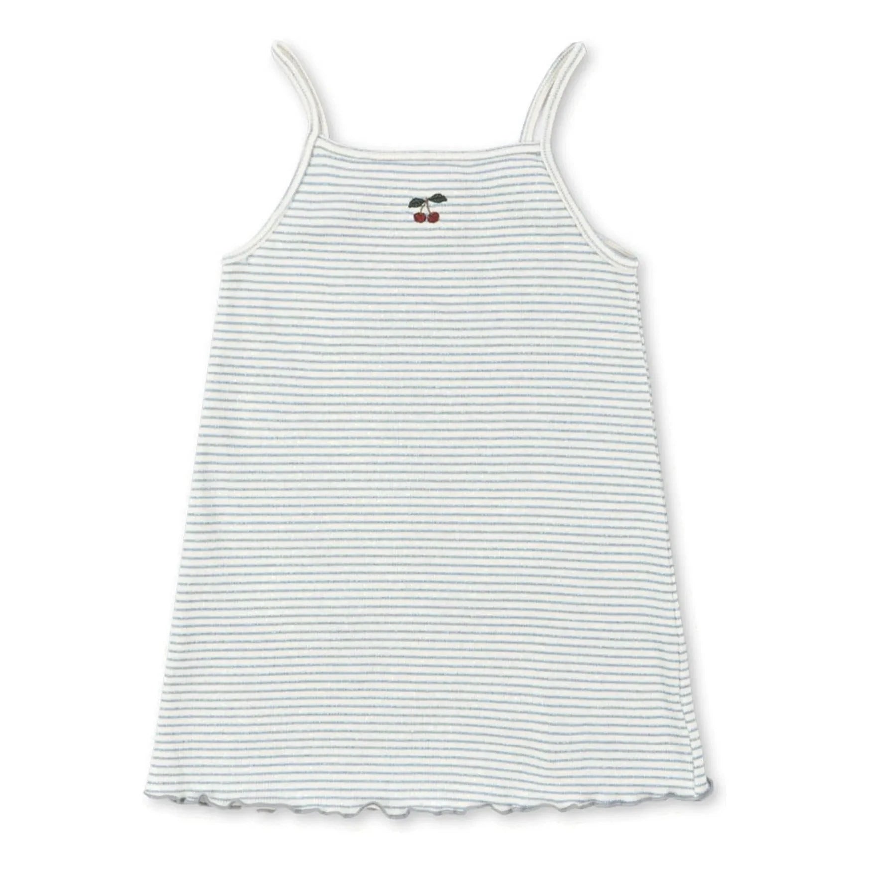 Konges Sløjd - Vestido de algodón orgánico a rayas con textura | Azul