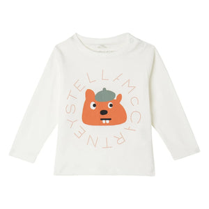 Stella McCartney Kids - Camiseta con estampado de ardilla | Marfil