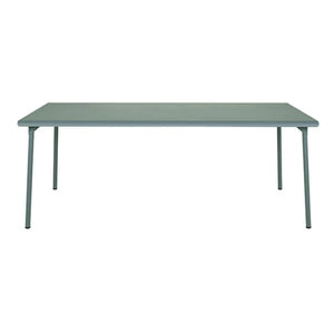 Tolix - Mesa de jardín de acero inoxidable para exterior 200 x 100 cm | Verde Liquen