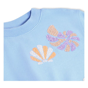 Molo - Sudadera de algodón orgánico con estampado de conchas | Azul claro