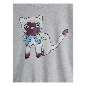 Mini Rodini - Sudadera de algodón orgánico Siamese | Gris jaspeado