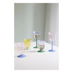&Klevering - Copas de vino de lunares - Set de 2 | Rosa