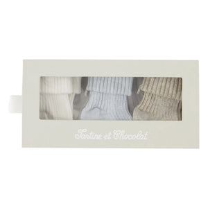 Tartine et Chocolat - Set de 3 Pares de Calcetines | Azul Claro