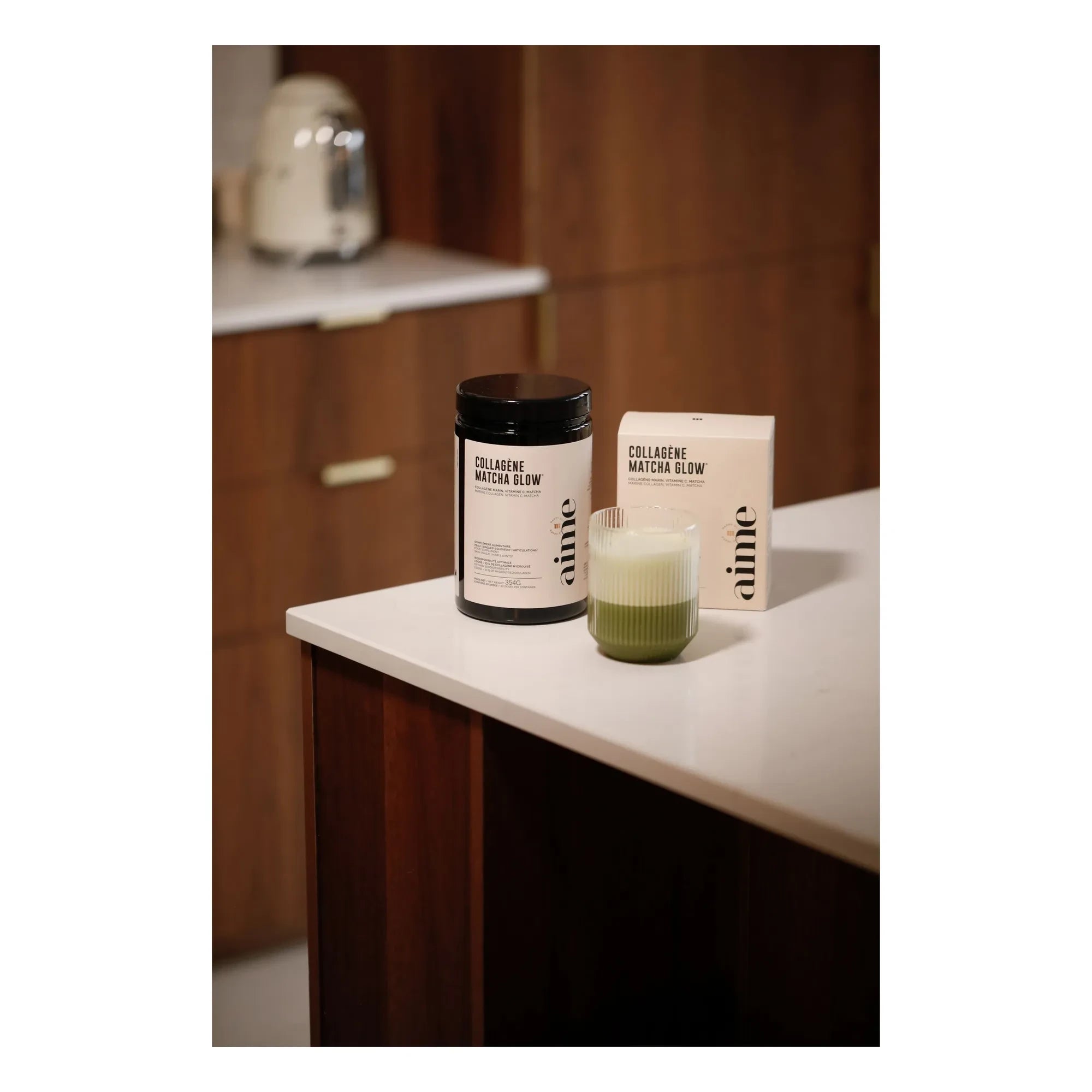AIME - Suplemento alimenticio de colágeno Matcha Glow - 30 días