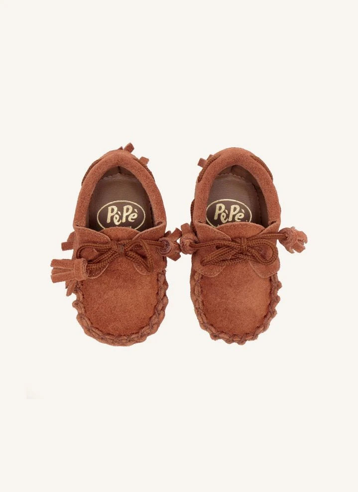 Pèpè - Mocasines de ante con flecos | Marrón