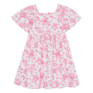 Tartine et Chocolat - Çiçek Desenli Elbise - Toile de Jouy İlhamlı | Pembe