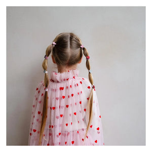 Mimi & Lula - Set de 8 Mini Scrunchies Corazón | Rosa