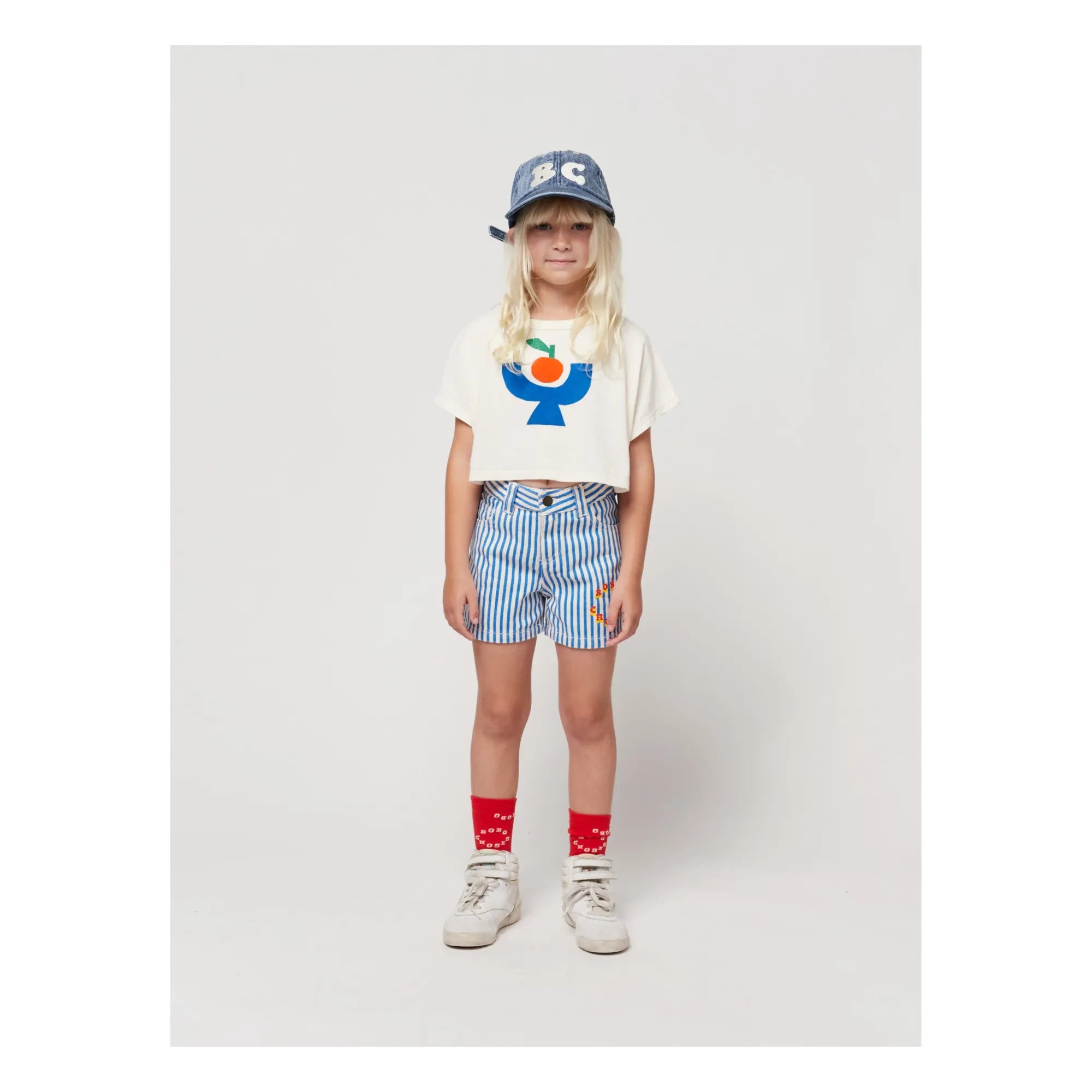 Bobo Choses - Pantalón corto a rayas | Azul marino