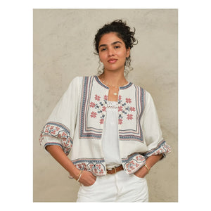 M.A.B.E. - Chaqueta bordada Calista Pamuk | Crudo