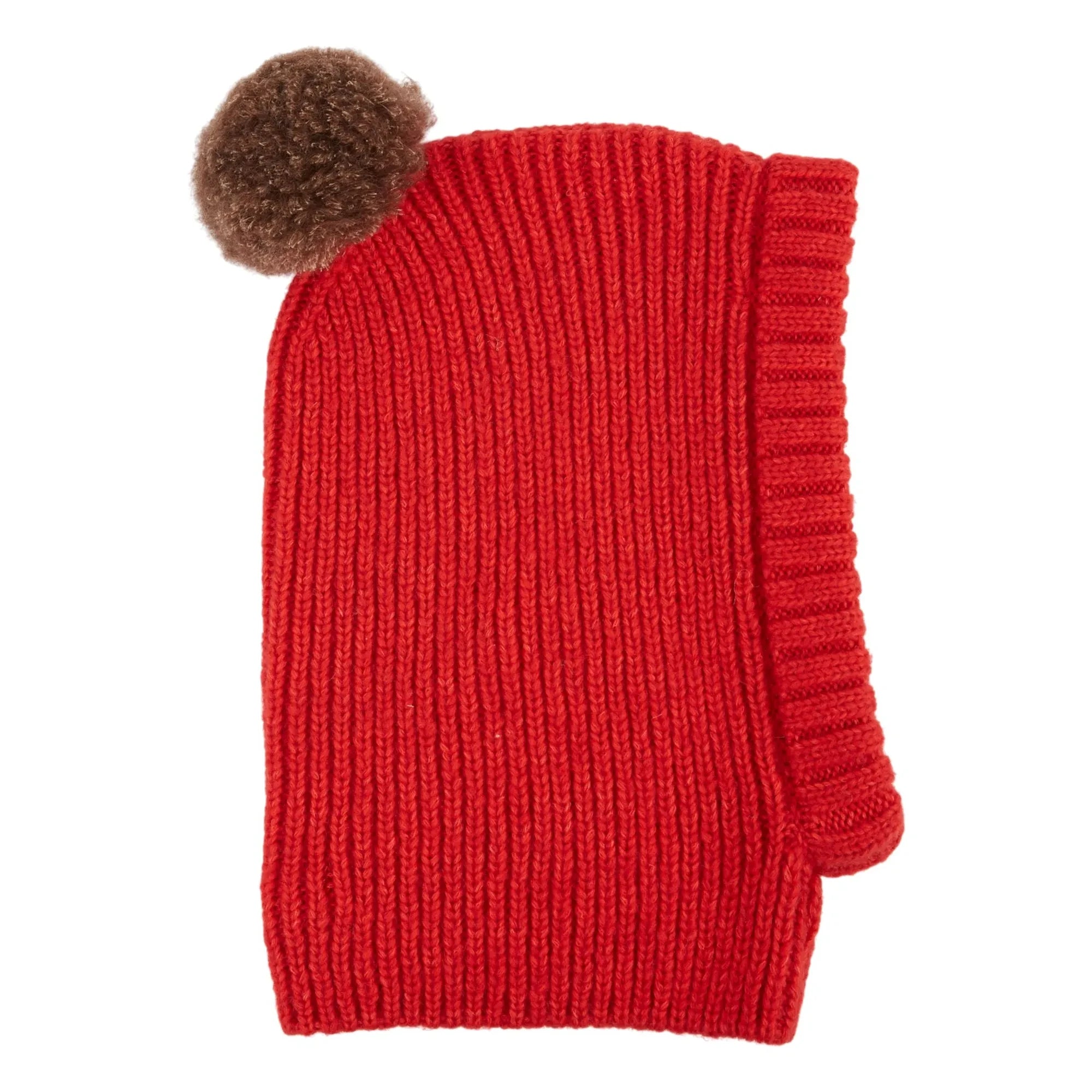 Emile et Ida - Pasamontañas con pompón de lana merina | Rojo