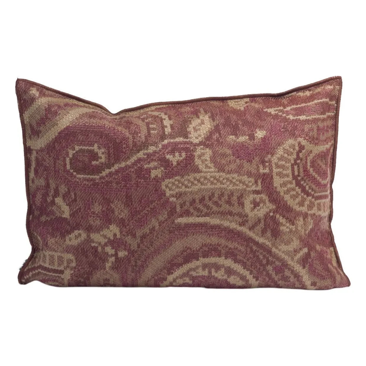 Maison de Vacances - Cojín Jacquard Paisley para Interiores y Exteriores Vice Versa | Rosa