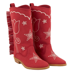 Stella McCartney Kids - Botas santiag con flecos | Rojo