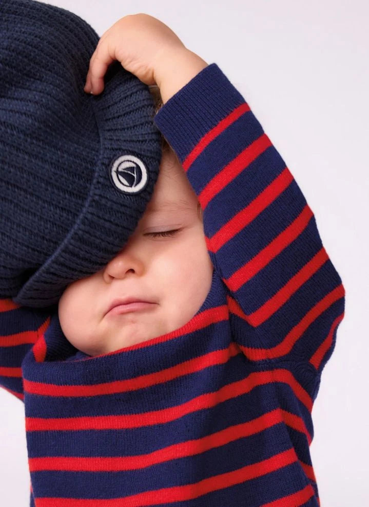 Petit Bateau - Gorro de algodón orgánico | Azul marino