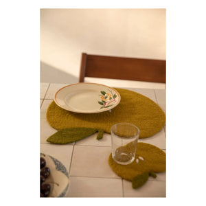 Muskhane - Salvamantel de Fieltro con Forma de Manzana | Verde pistacho