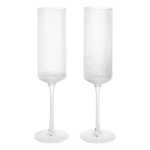 Ferm Living - Vasos acanalados Ripple - Juego de 2
