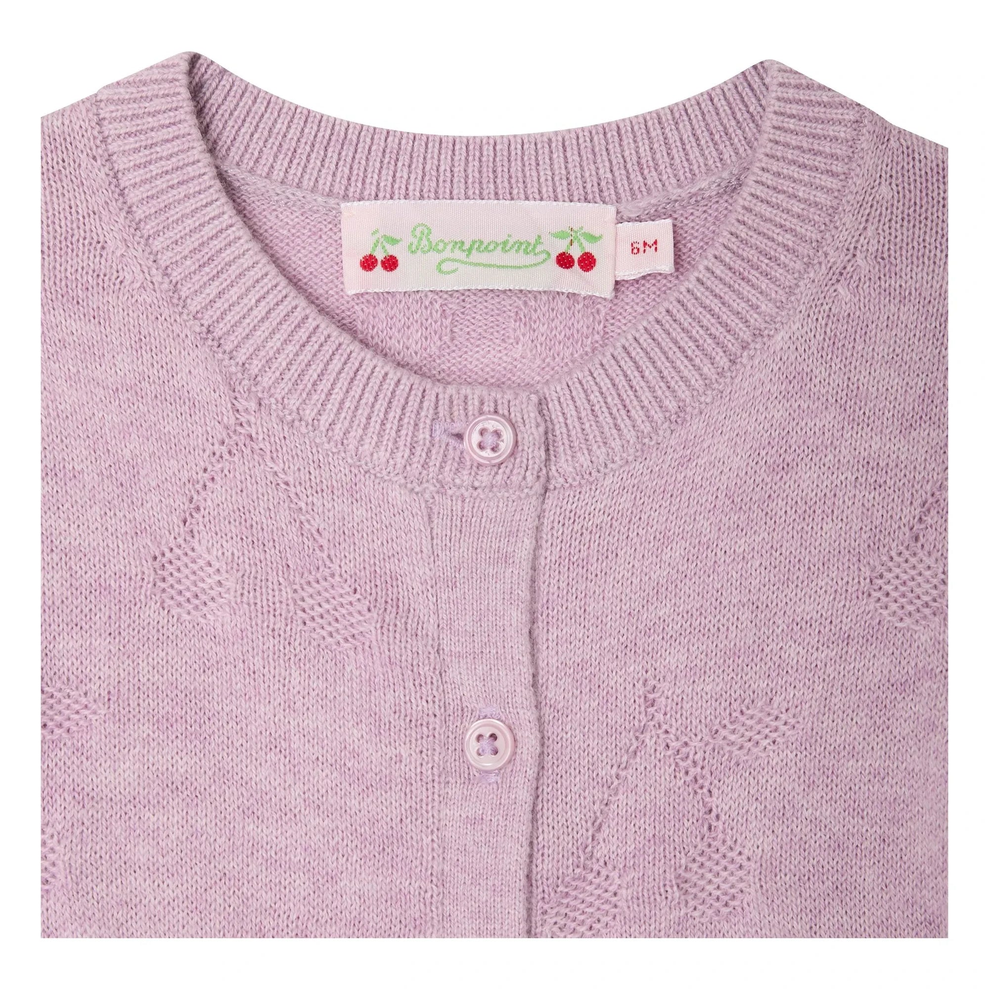 Bonpoint - Cárdigan Infantil Teyana Algodón Orgánico | Rosa Viejo