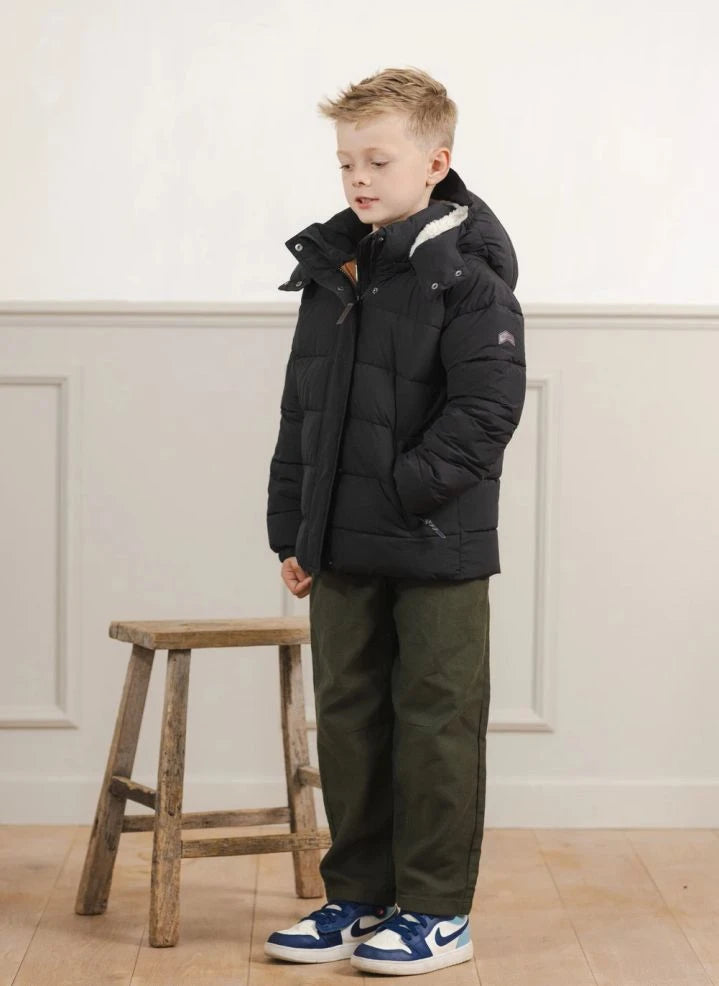 Töastie - Chaqueta acolchada con capucha militar Lunar | Negra