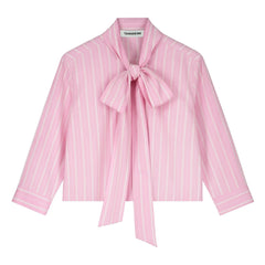 Tangerine - Blusa con lazo a rayas | Rosa pálido