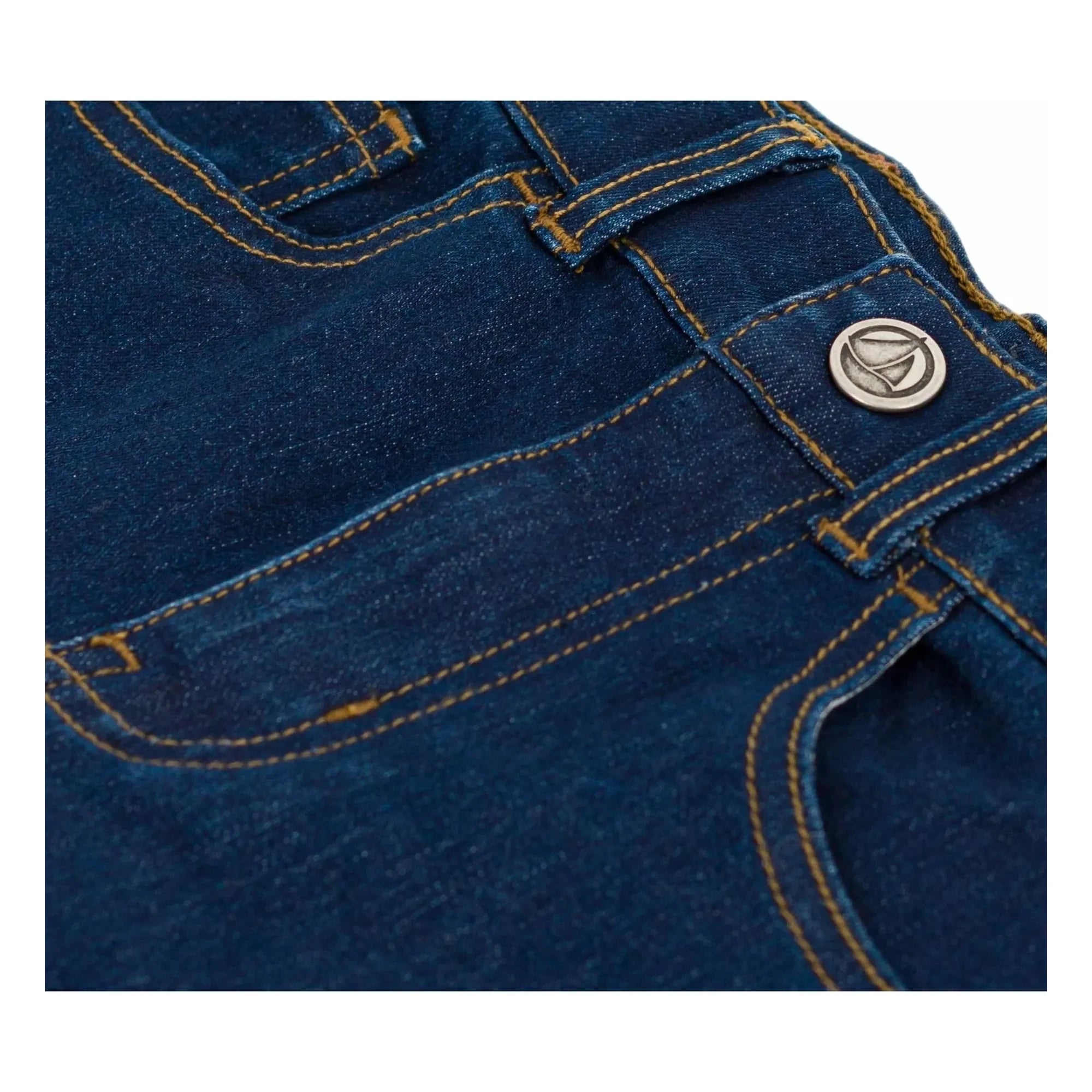 Petit Bateau - Vaquero Crudo Ajustable | Azul Oscuro