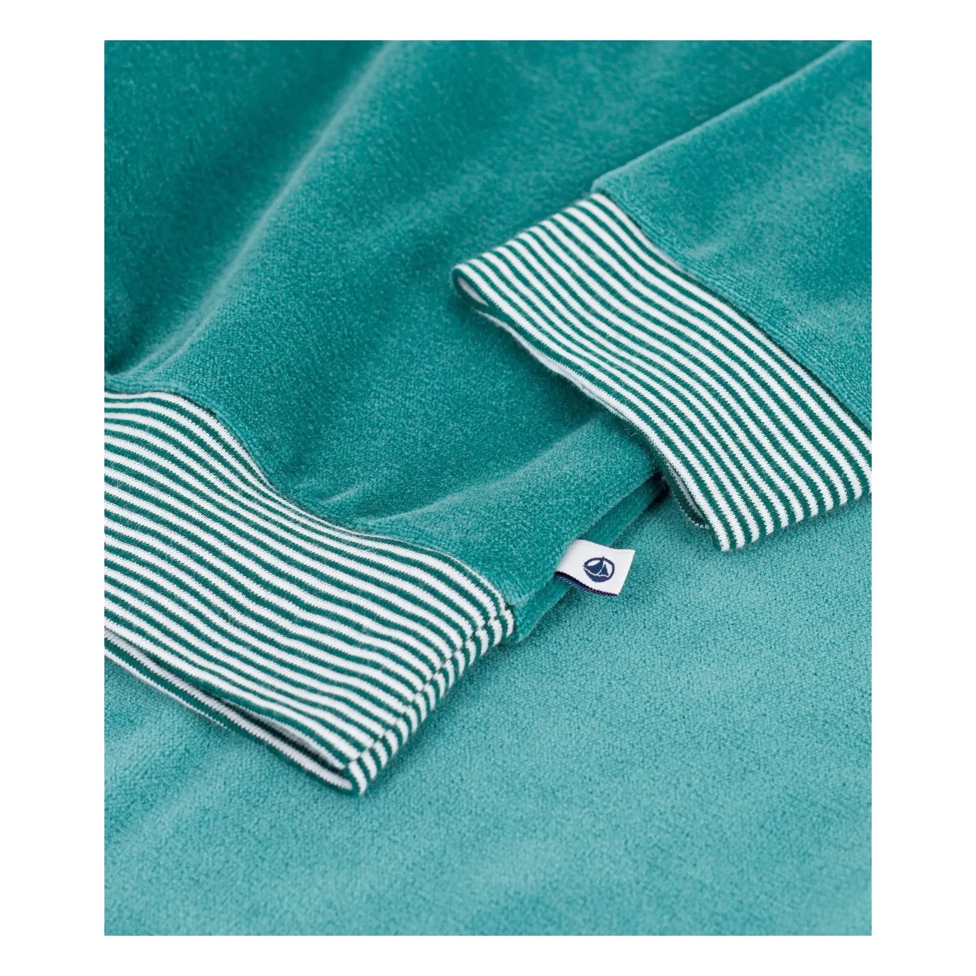 Petit Bateau - Pijama de terciopelo liso | Verde bosque