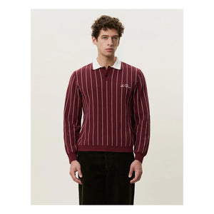 Les Deux - Signature Çizgili Polo Tişört | Bordo