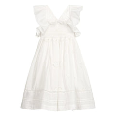 Louise Misha - Vestido bordado de algodón orgánico Anaya | Blanco