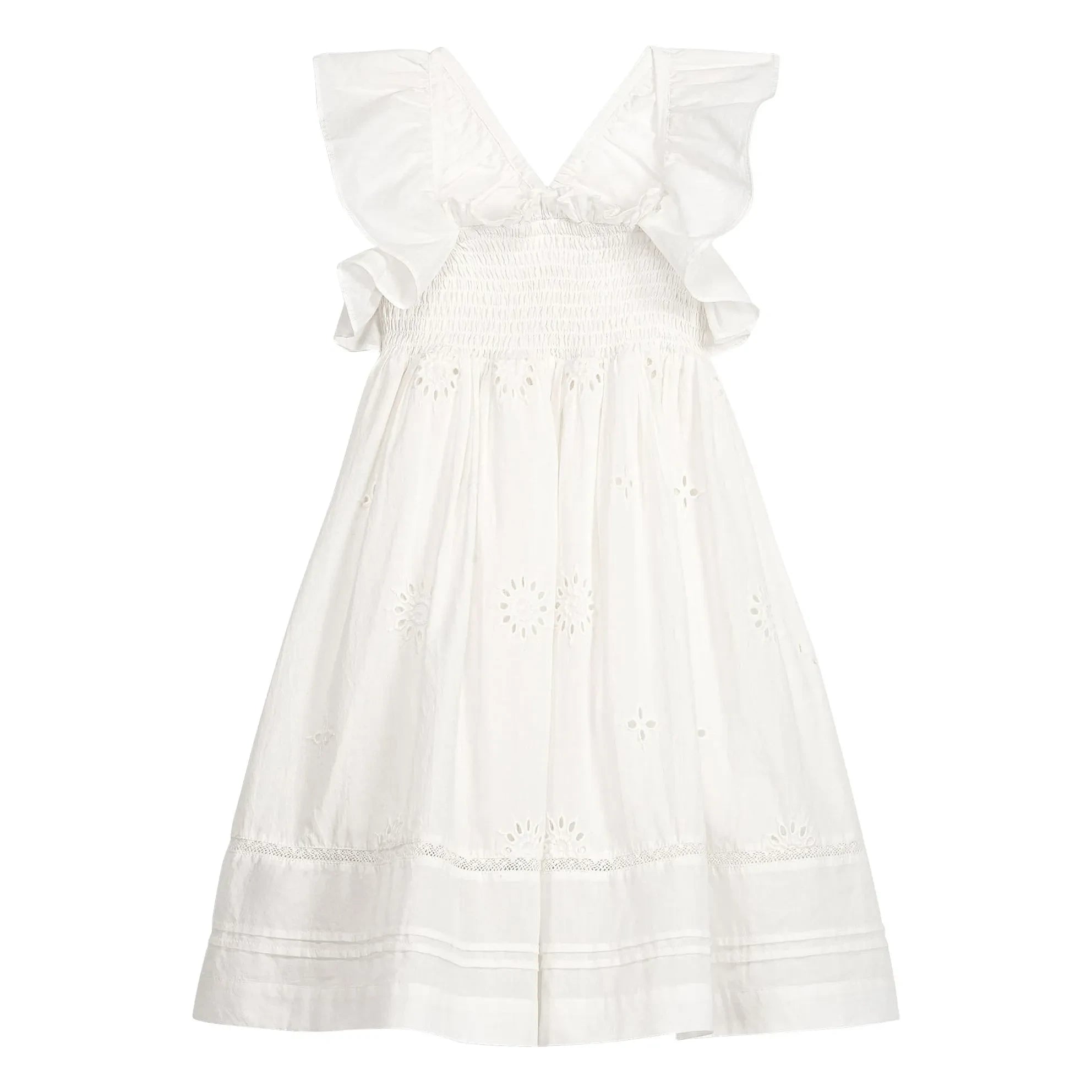 Louise Misha - Vestido bordado de algodón orgánico Anaya | Blanco