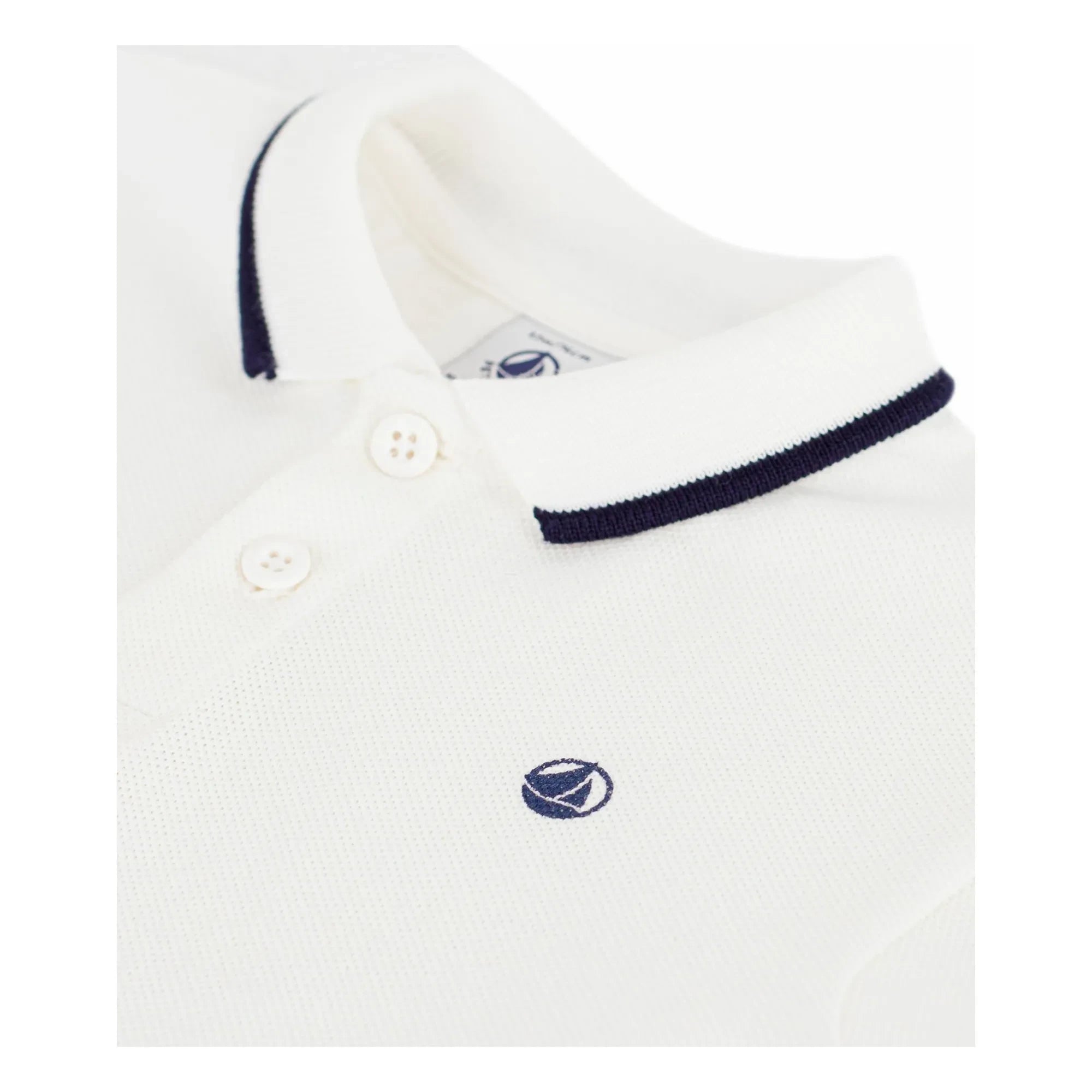 Petit Bateau - Polo de bebé de algodón orgánico | Blanco