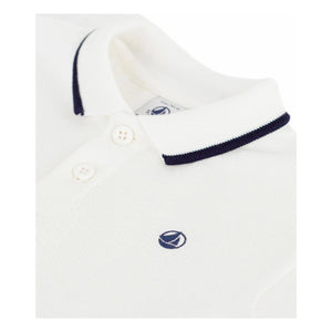 Petit Bateau - Polo de bebé de algodón orgánico | Blanco
