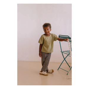 Studio Bohème - Pantalón de gasa de algodón orgánico Vichy Cousin | Negro
