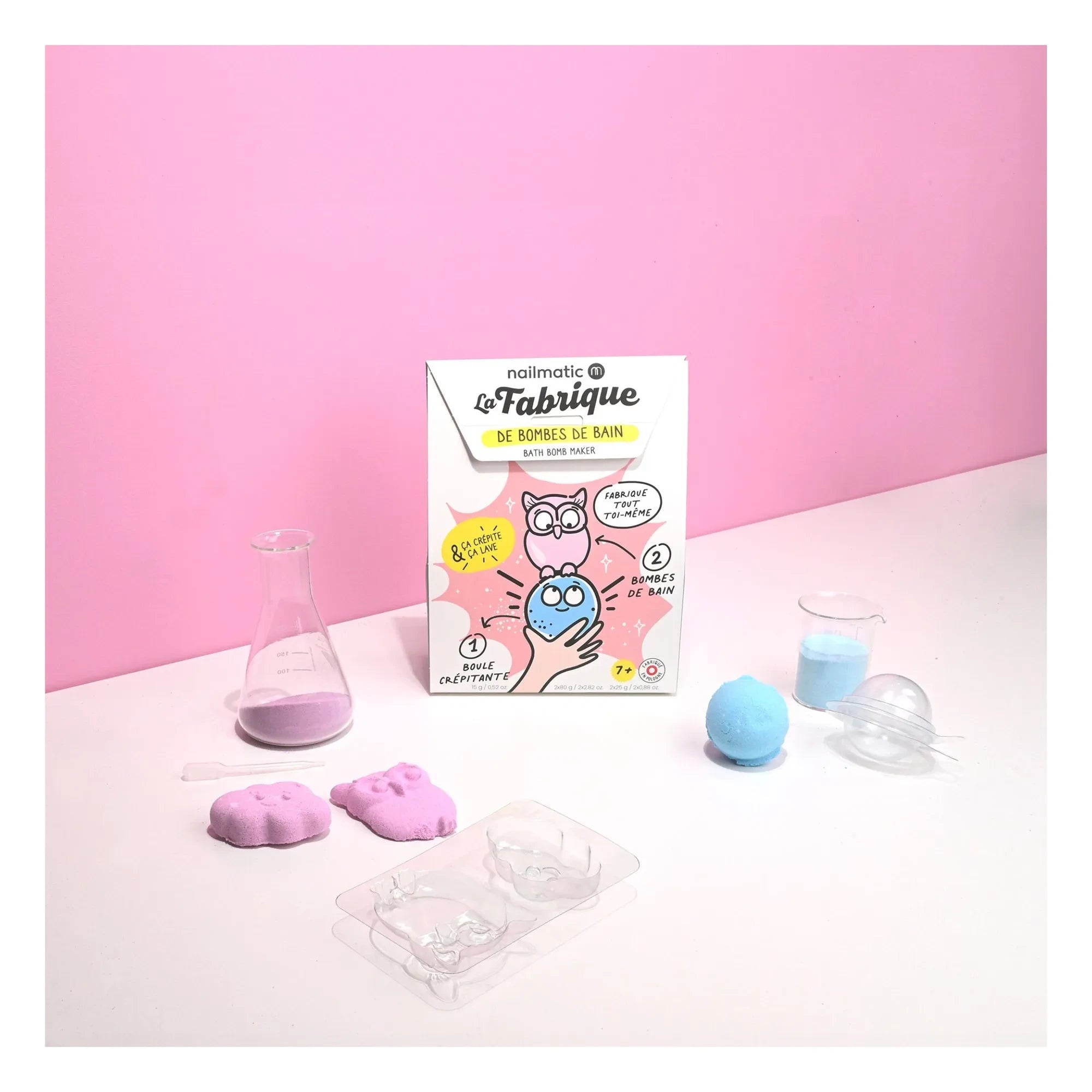 Nailmatic Kids - Kit bombas de baño La Fabrique - 3 bombas | Rosa