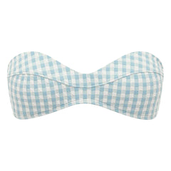 Peony - Parte superior de bikini bustier Vichy | Azul