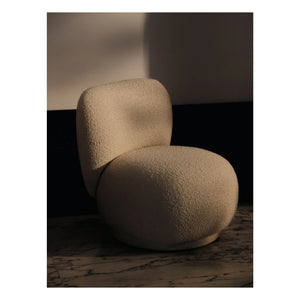 Ferm Living - Rico Piccolo sillón curvado de tela | Crema