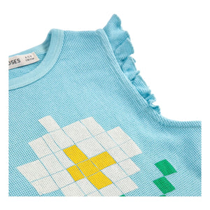 Bobo Choses - Camiseta sin mangas con volantes de algodón orgánico Marguerite | Azul claro