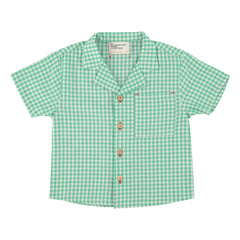 Piupiuchick - Camisa Gingham de Algodón Orgánico | Turquesa