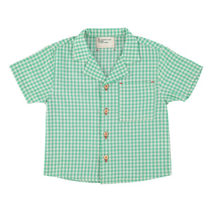 Piupiuchick - Camisa Gingham de Algodón Orgánico | Turquesa