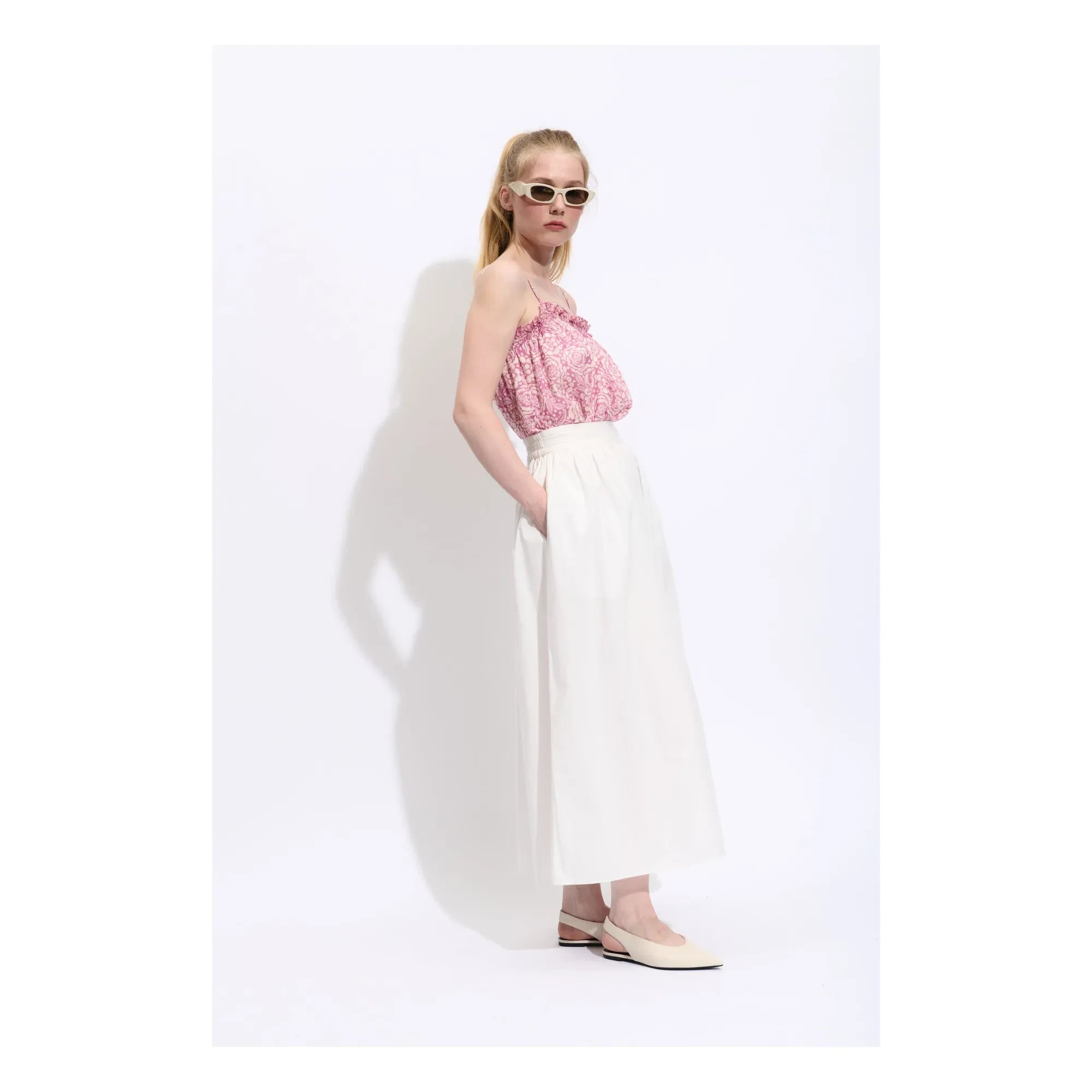 BELLEPIECE - Falda de algodón Claude | Blanco