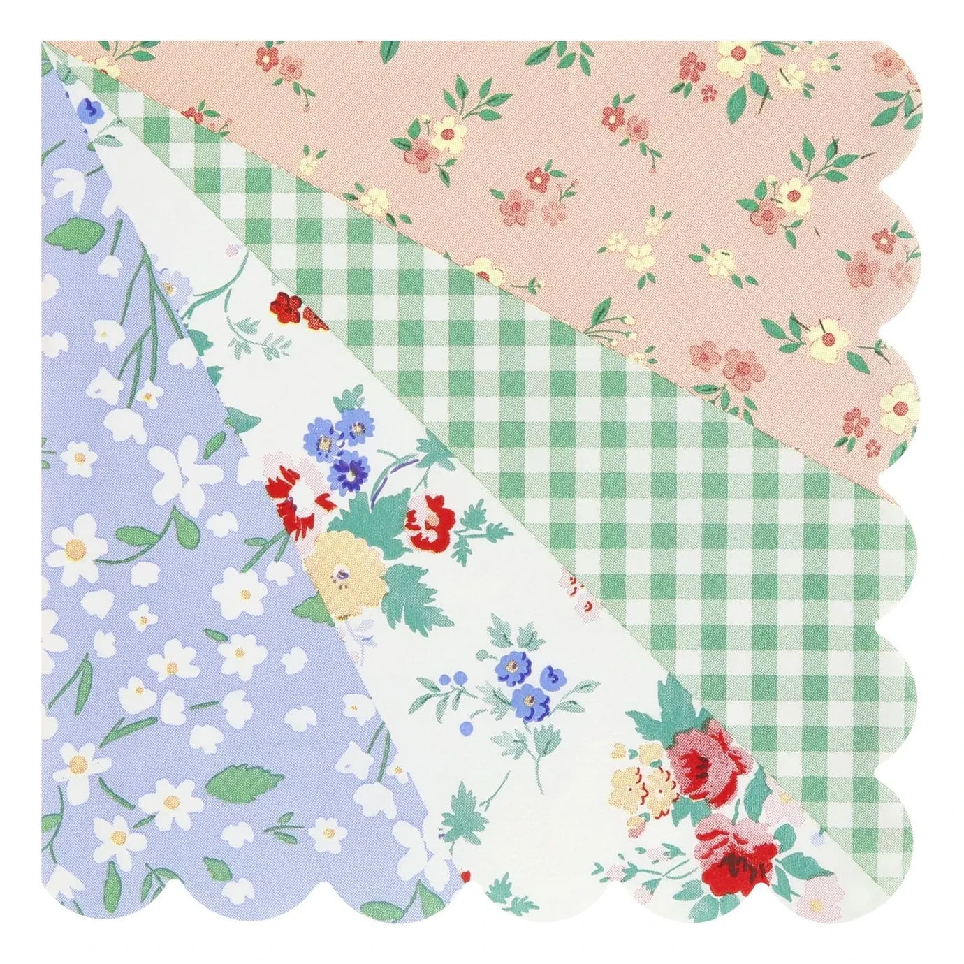 Meri Meri - Servilletas de papel Patchwork - Set de 16