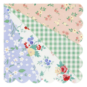 Meri Meri - Servilletas de papel Patchwork - Set de 16