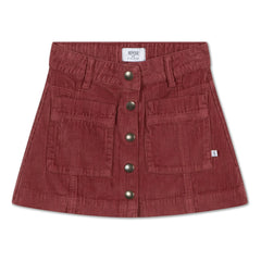 Repose AMS - Falda con botones de algodón orgánico | Rojo