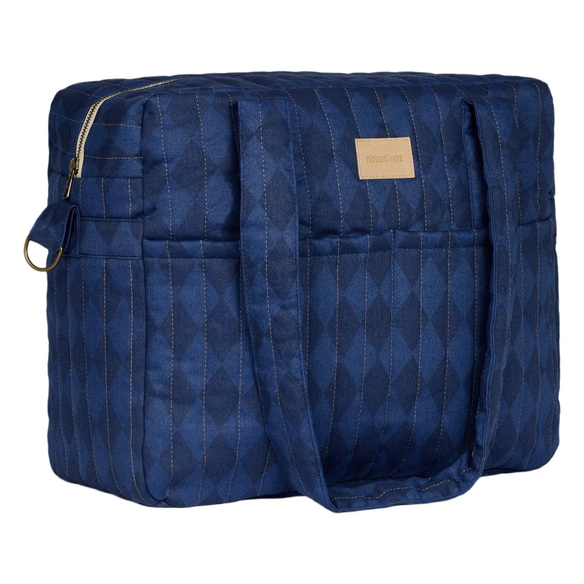 Nobodinoz - Bolso de Maternidad Impermeable Hyde Park Diamonds | Azul