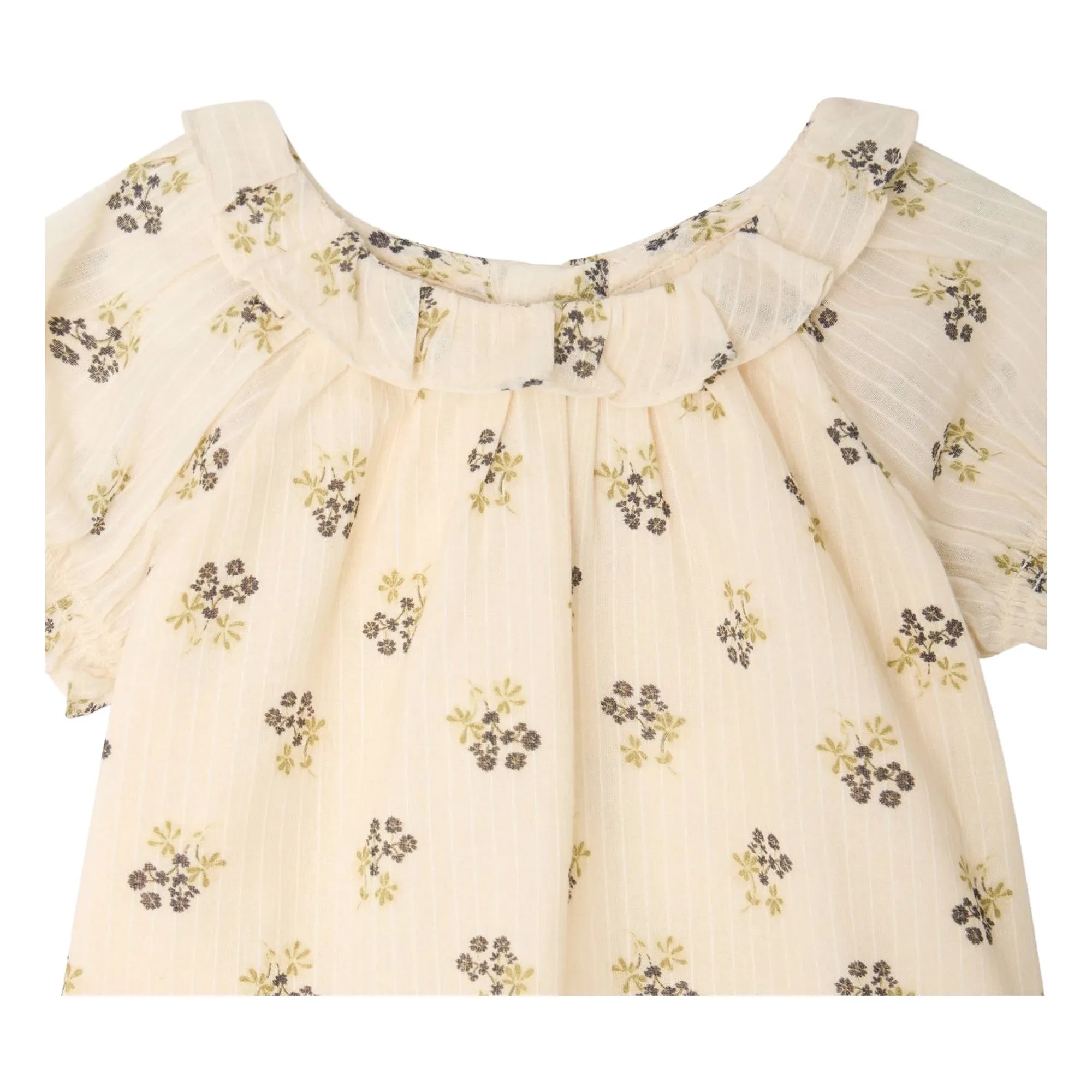 Bonpoint - Blusa de algodón orgánico Lara Fleurie | Crudo