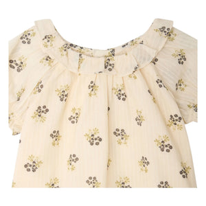 Bonpoint - Blusa de algodón orgánico Lara Fleurie | Crudo
