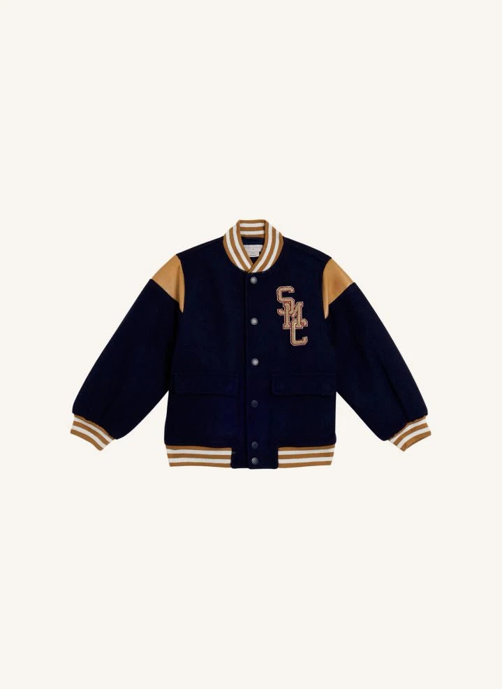 Stella McCartney Kids - SMC Chaqueta de béisbol de lana | Azul oscuro
