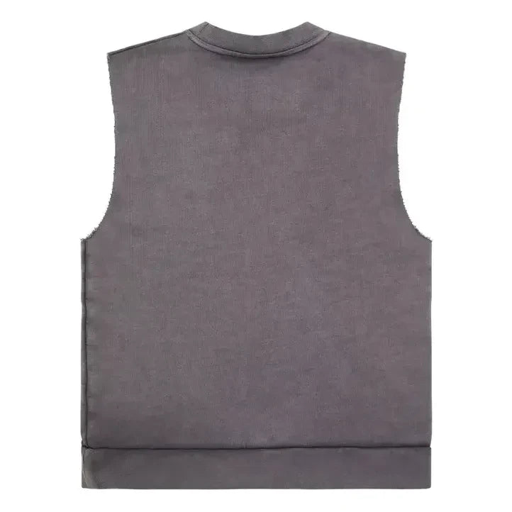 Finger in the nose - Sudadera sin mangas de algodón orgánico Clem | Gris carbón